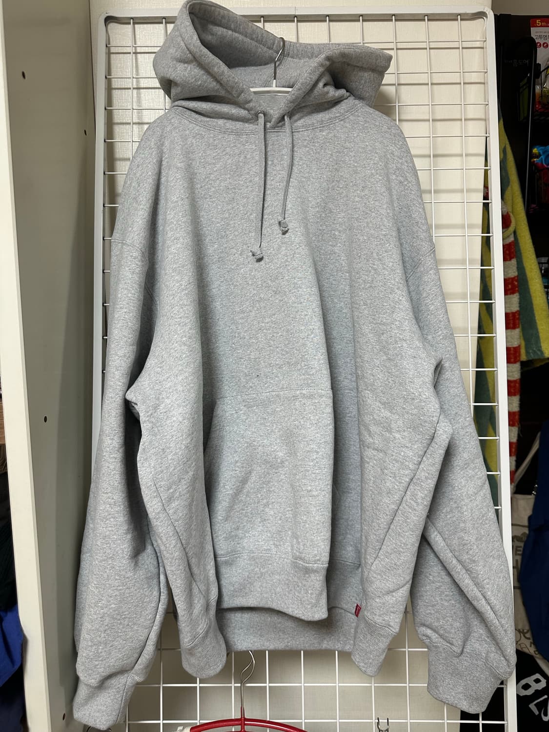 Supreme 사틴 아플리케 후드 스웻셔츠 그레이 새상품 XL 상품이미지2