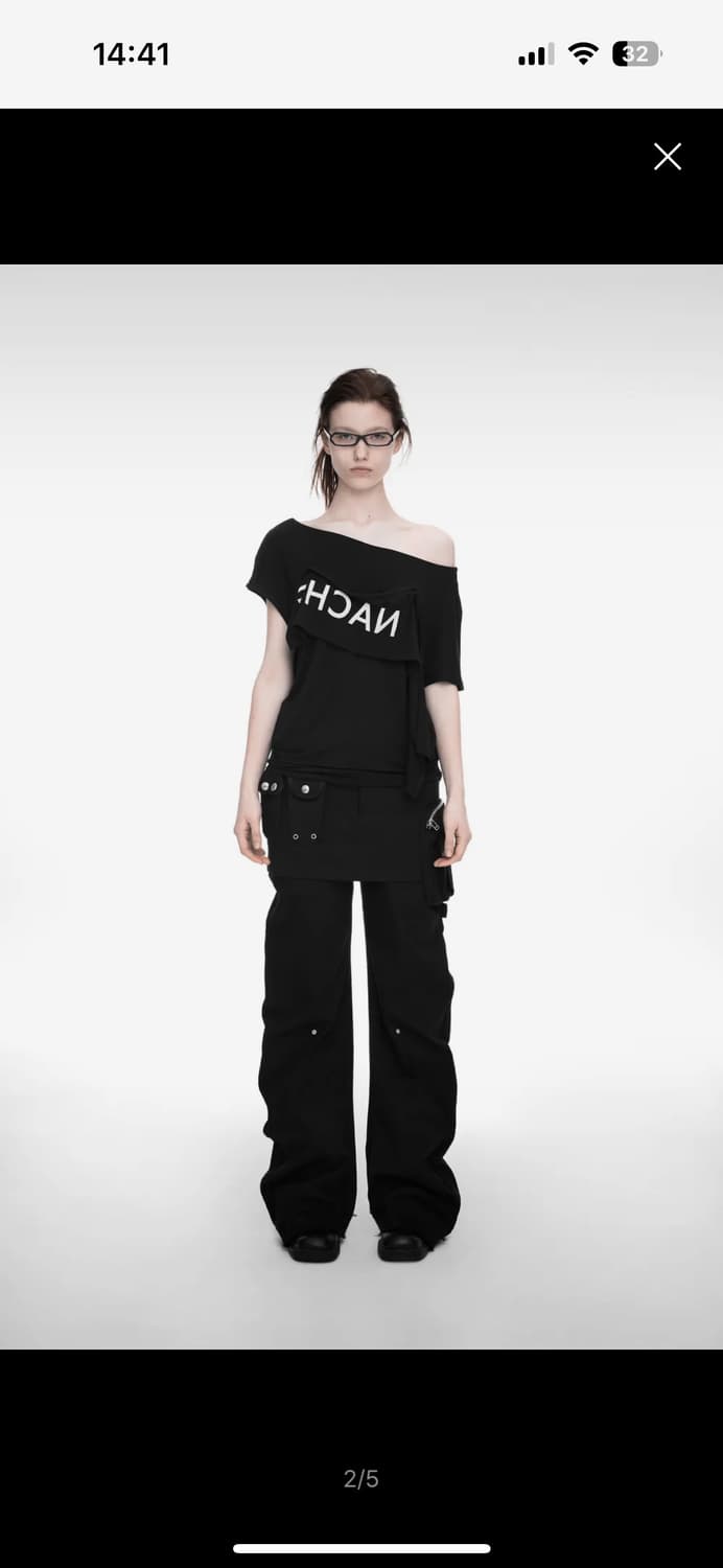 Nache 2-WAY PRINTED LOOSE T-SHIRT BLACK 상품이미지1