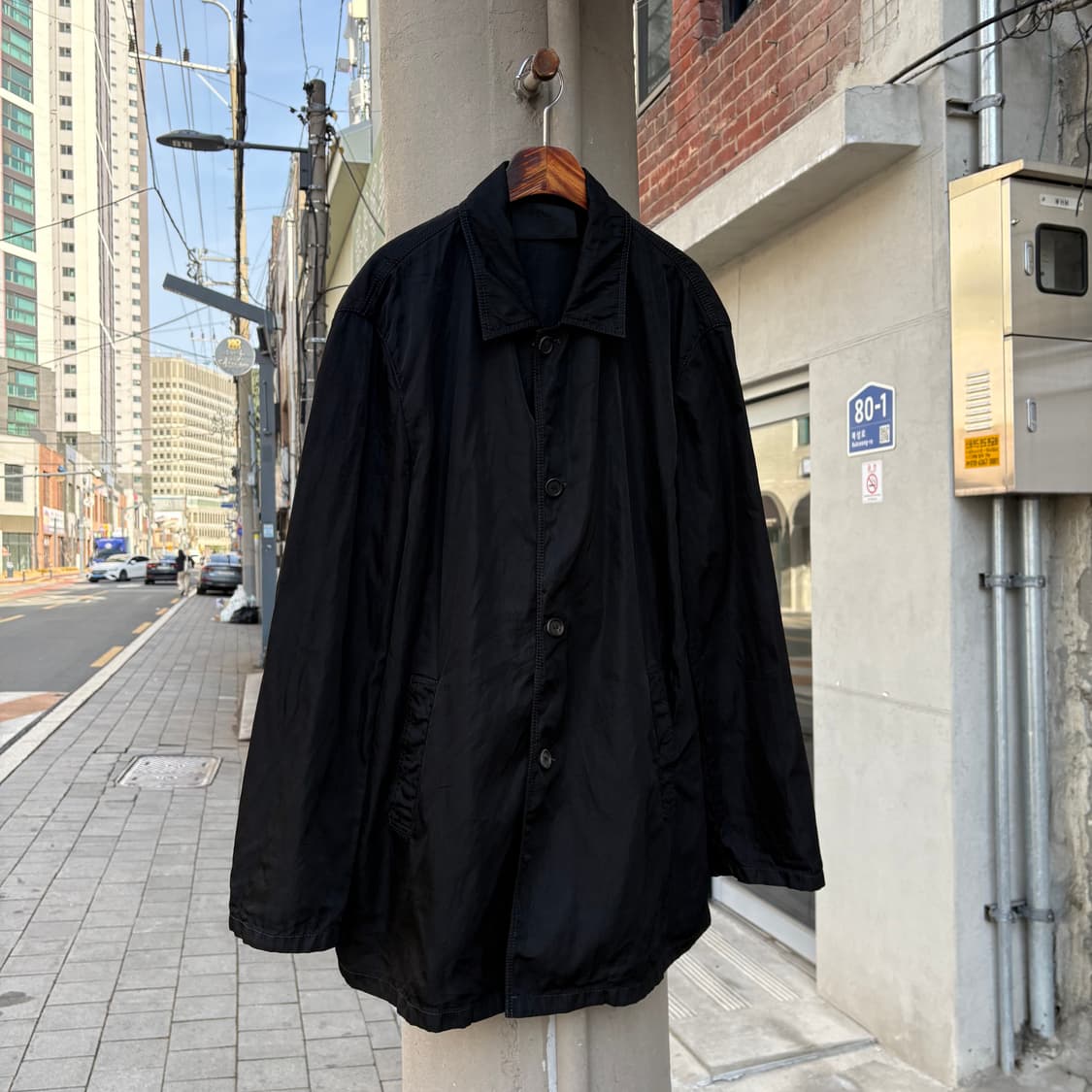 프라다 블랙 나일론 코트 상품이미지5