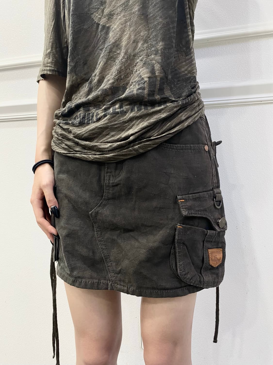  Y2K Cargo Pocket Leopard Skirts 상품이미지1
