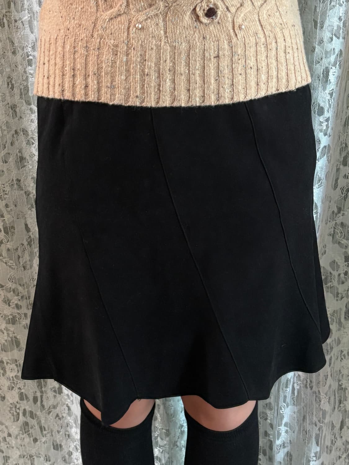 Black 스웨이드 스커트 상품이미지4