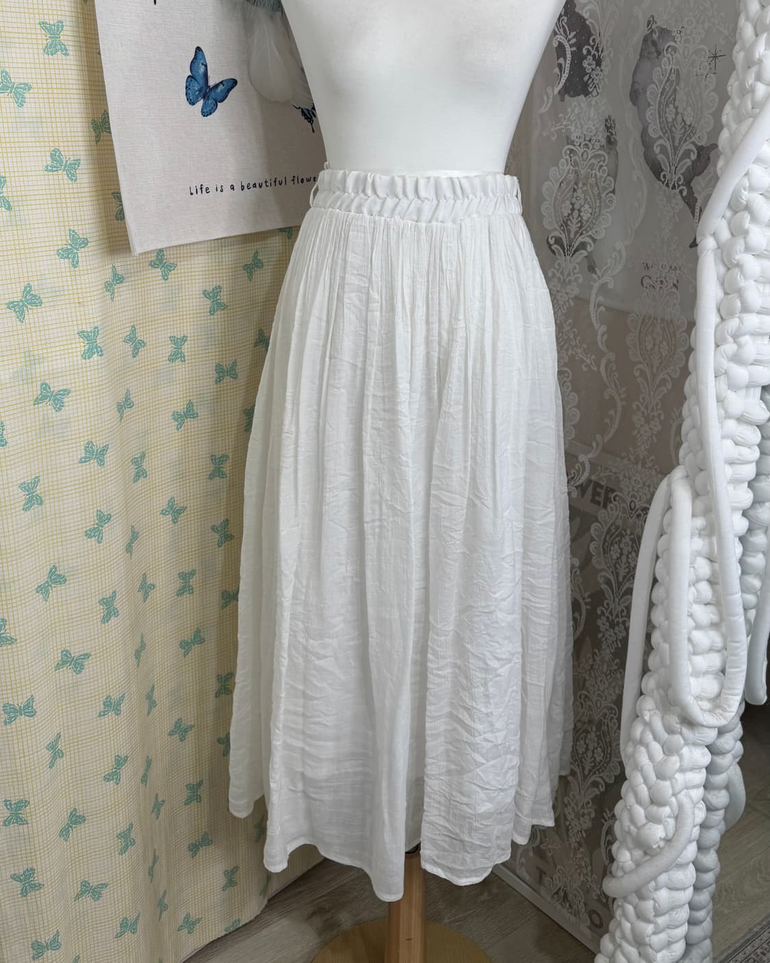 화이트 밴딩 롱 스커트 상품이미지3