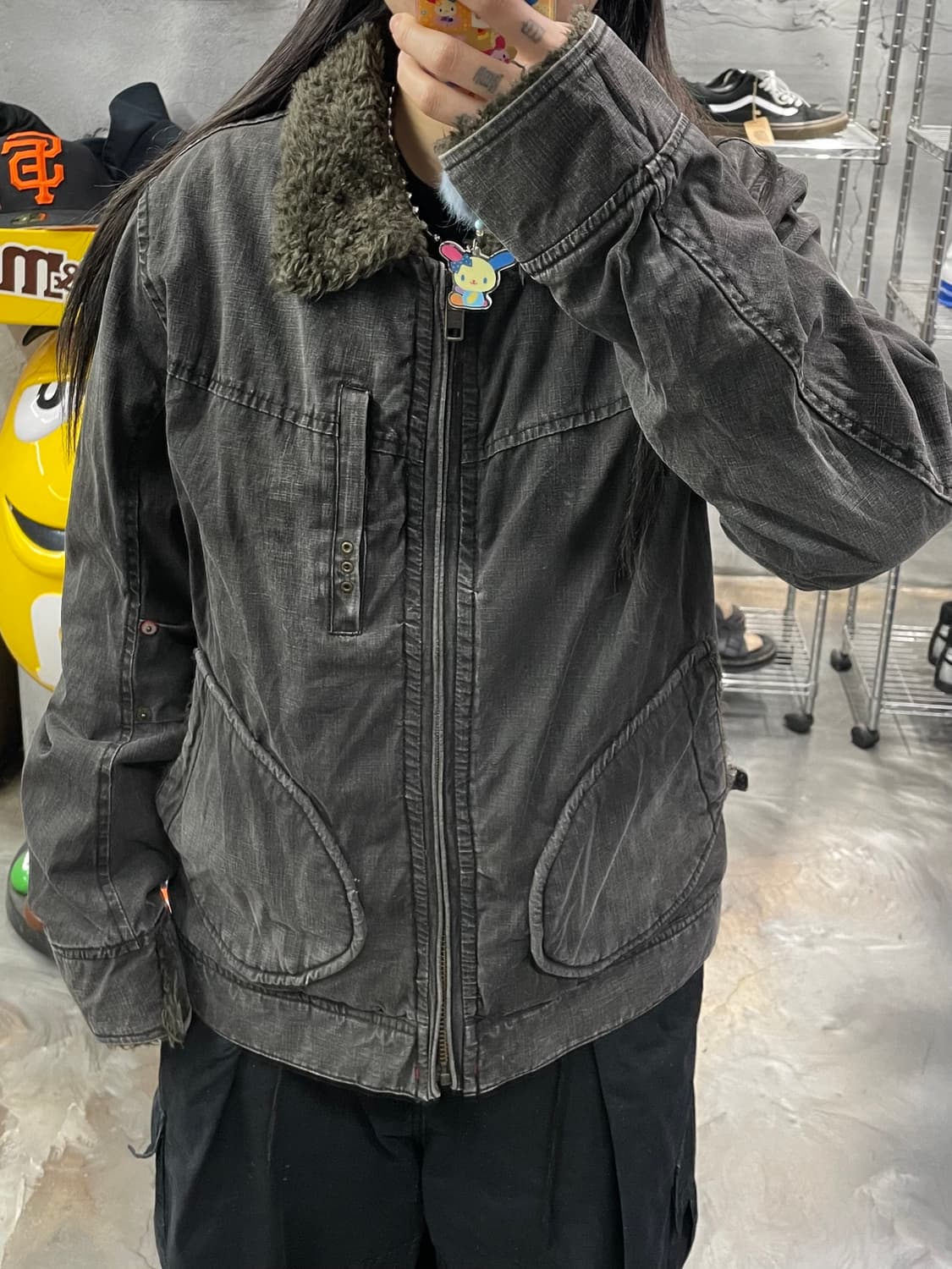 Ball 퍼 카라 데님 퀼팅 자켓 상품이미지10