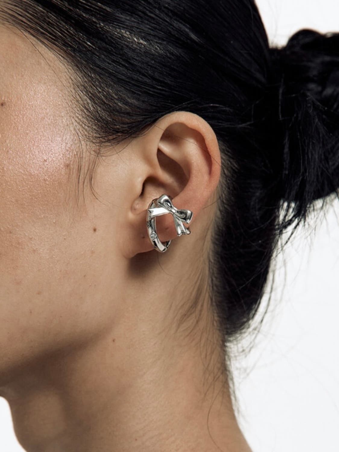 Cubic Big Ribbon Ear Cuff 상품이미지3