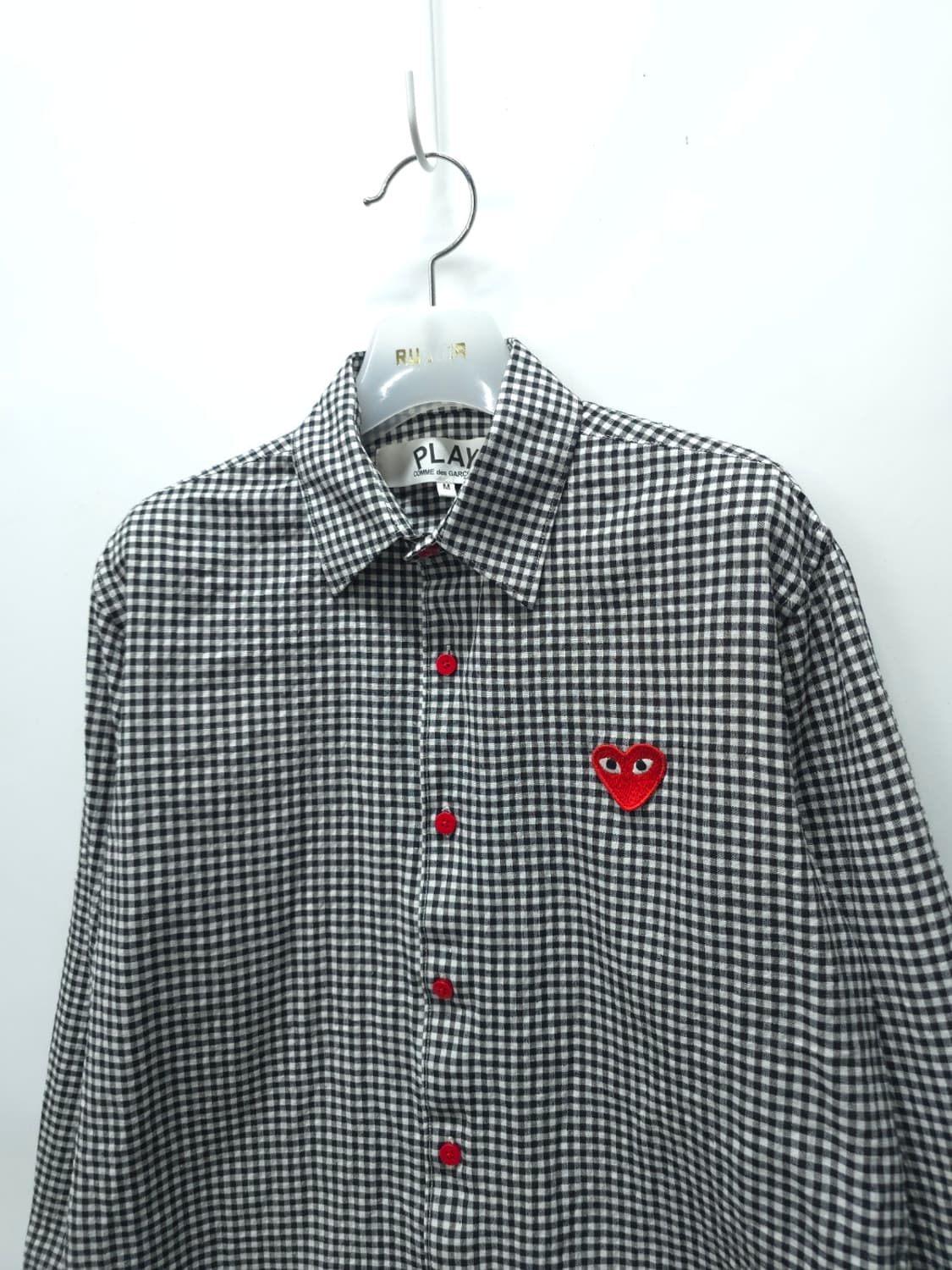 꼼데가르송 여성 레드 와펜 블랙 체크 셔츠 (55~66) 상품이미지3