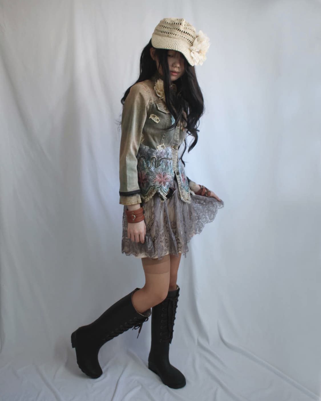 Pastel spray-lace floral jacket+2Brooch 상품이미지7