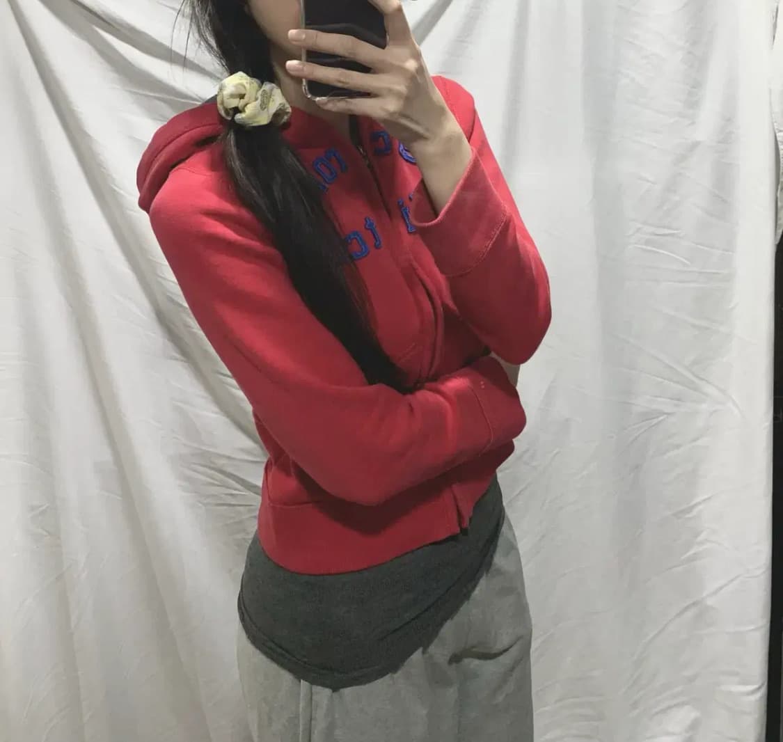 아베크롬비 후드집업,레드 상품이미지1