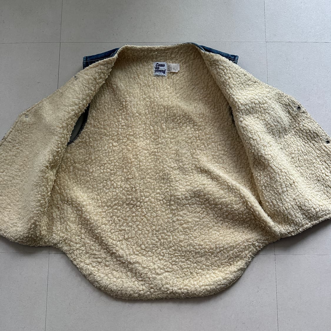 70s 컴온스트롱 웨스턴 렌치 데님 보아 베스트  MADE IN USA 상품이미지5