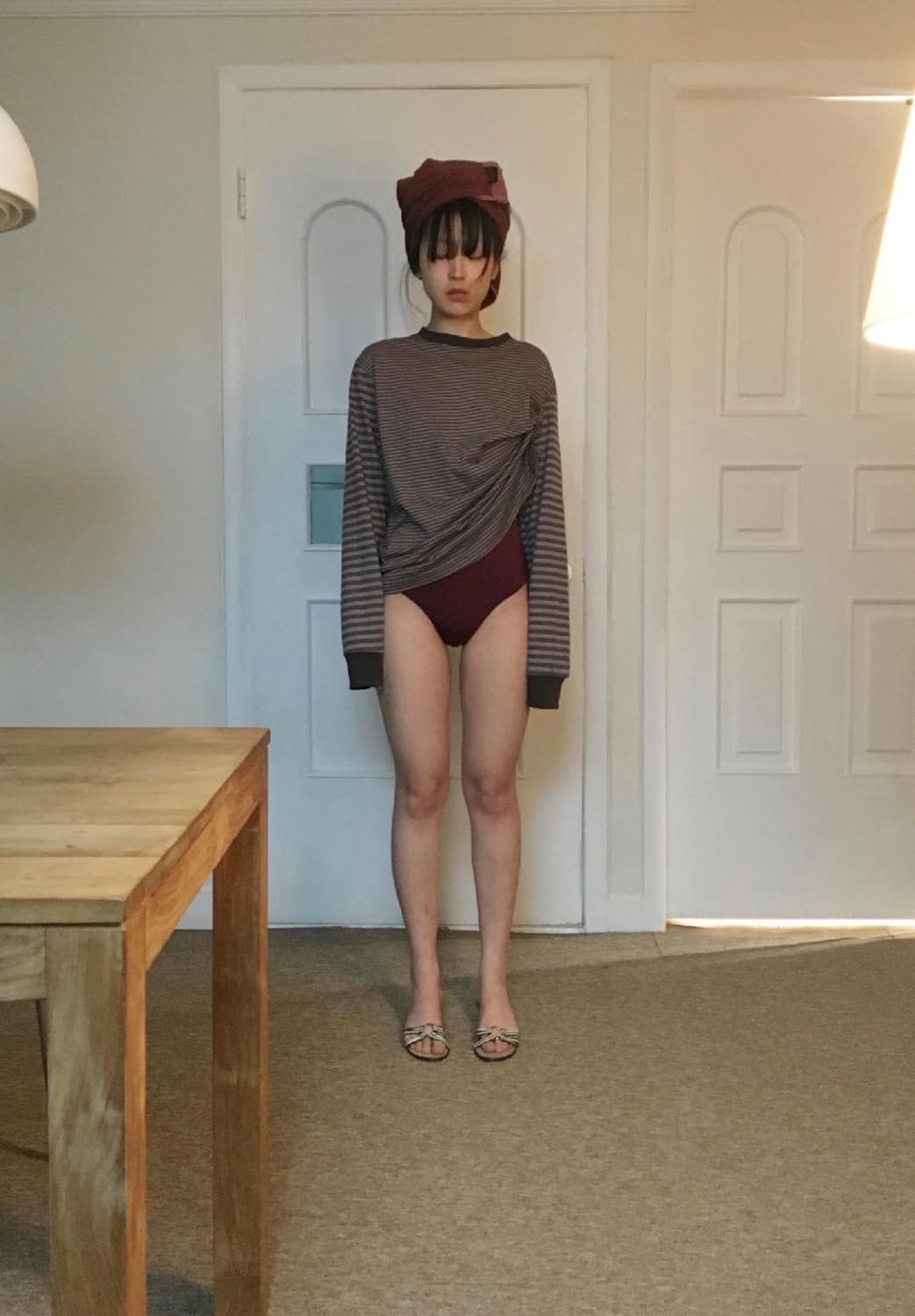 영마일웨어 stripe long sleeves_brown 상품이미지2