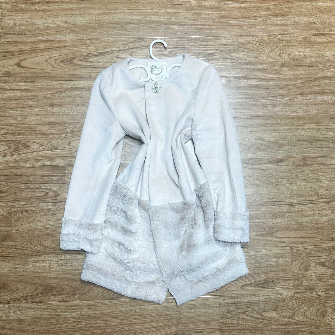 빈티지 보석 퍼 아이보리 코트 달천깔 히메갸루 로걀 라떼 공겜여주 긱시크 상품이미지1