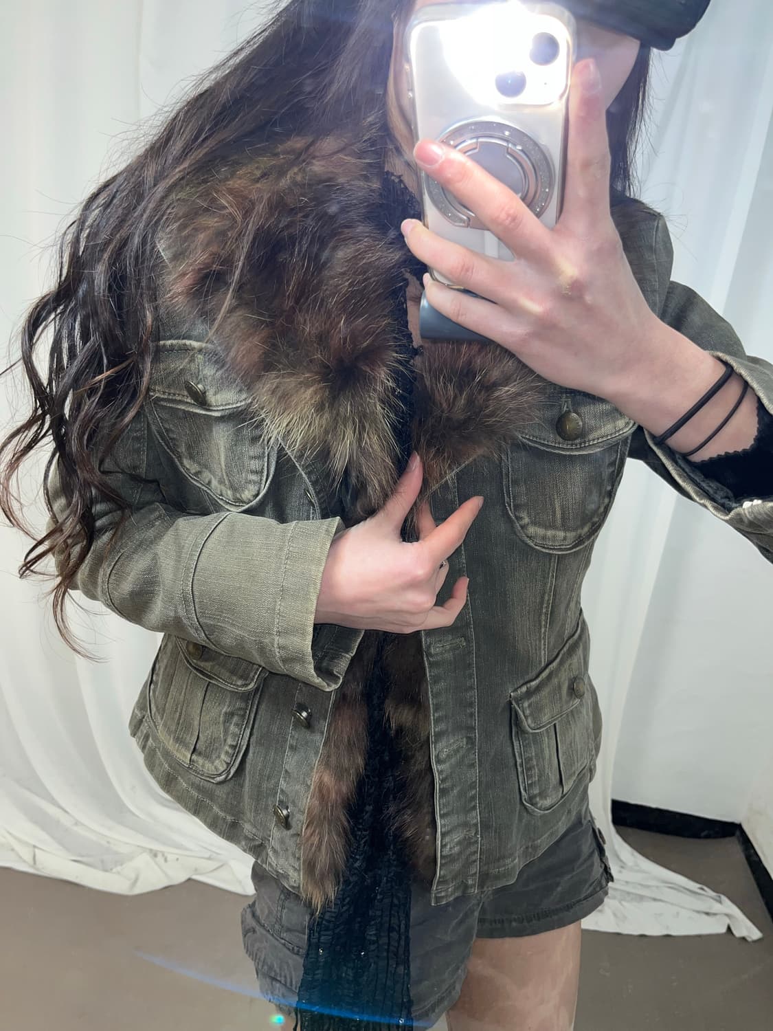 폭스퍼 트리밍 자켓 상품이미지7