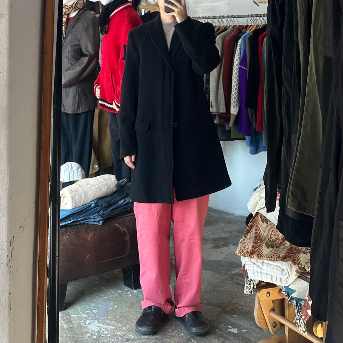 (착용컷) DKNY 울 싱글 코트 (남성용 100-103) 상품이미지3