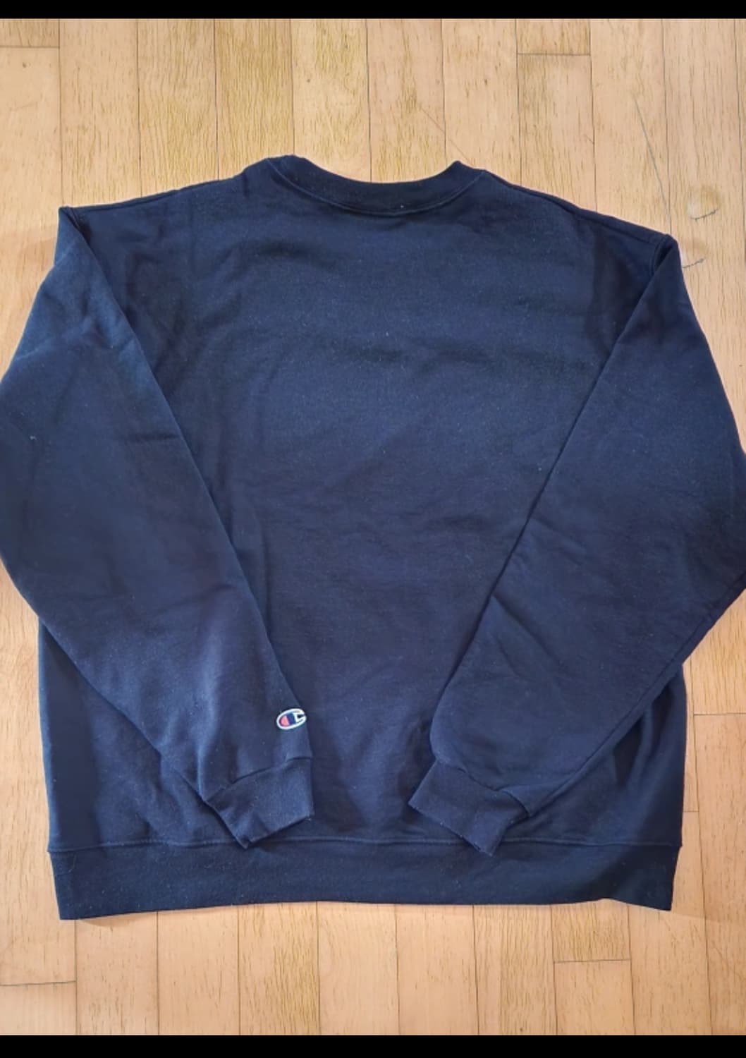 (Champion) 챔피언 검정 기모 맨투맨 티셔츠 XL (슬림) 상품이미지2