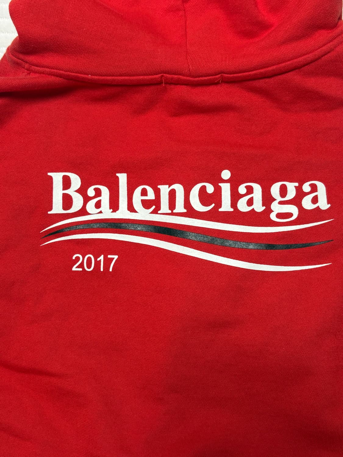 발렌시아가 2017 후드티 레드 상품이미지3