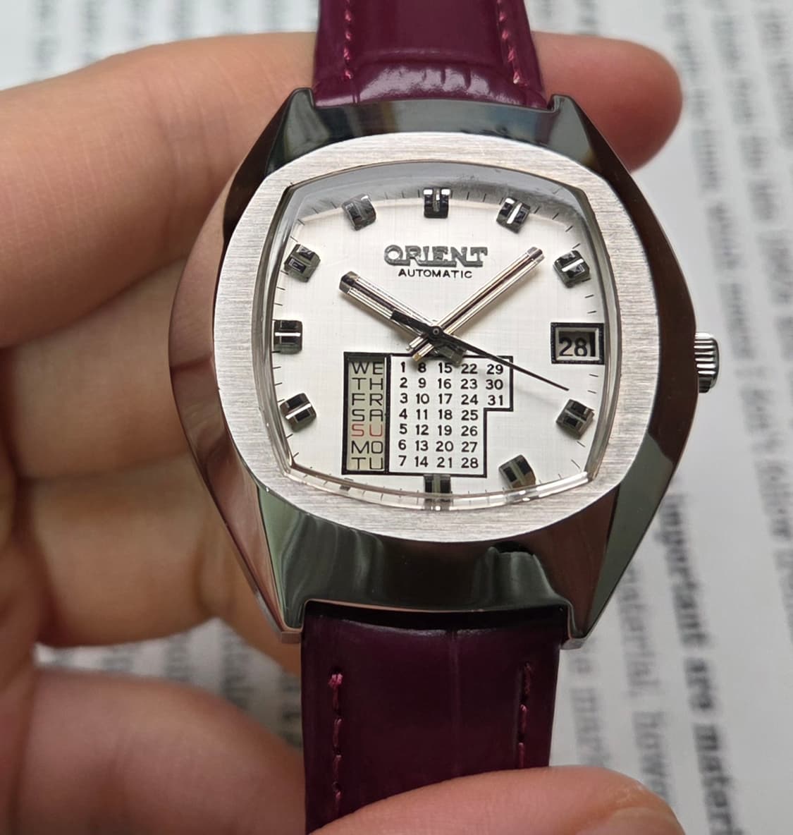 레어] 빈티지 오리엔트 만년달력 점보 오리지널 실버다이얼 오토매틱 상품이미지2