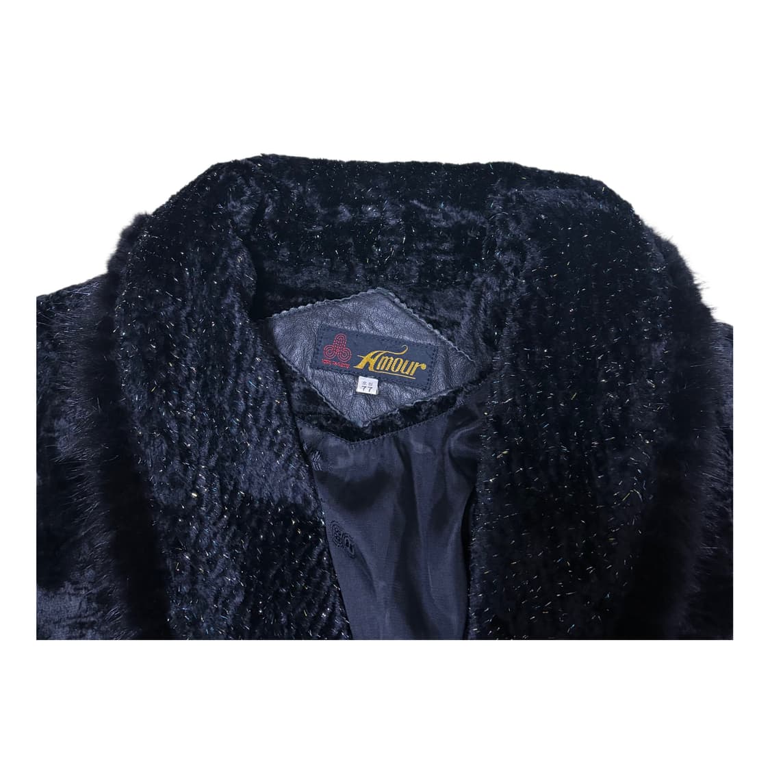 빈티지 글리터 블랙 롱코트 상품이미지5