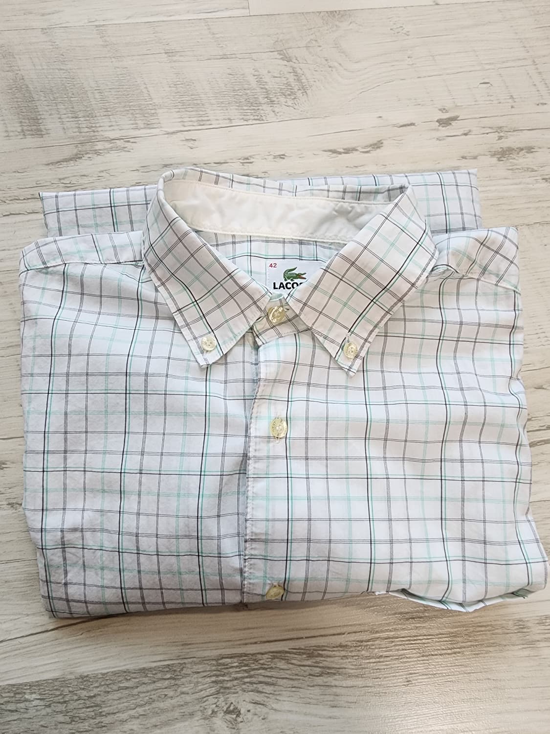 LACOSTE 라코스테 반팔 버튼다운 셔츠 팜 42(100~105)사이즈 상품이미지7