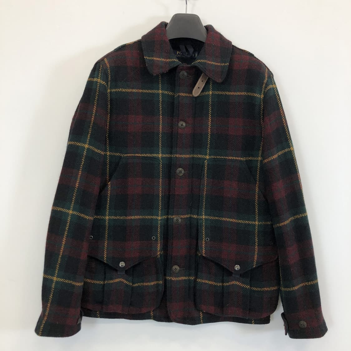 폴로 랄프로렌 타탄체크 알파카 울 헌팅자켓 S  상품이미지1