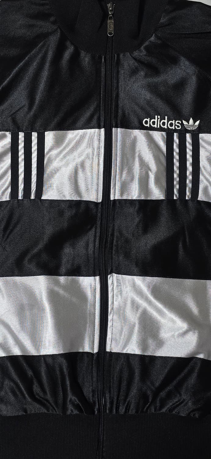 90s 일본 아디다스 블랙 실버 스트라이프 져지 자켓 L/XL 상품이미지5