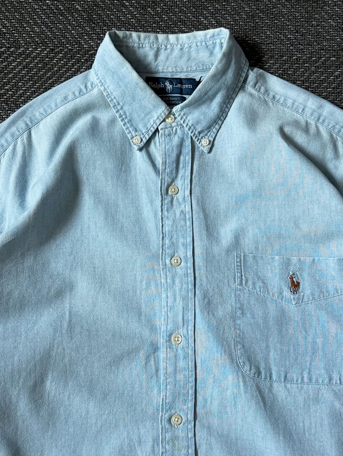 90s 폴로 랄프로렌 샴브레이 빅셔츠 (105-110) 상품이미지2