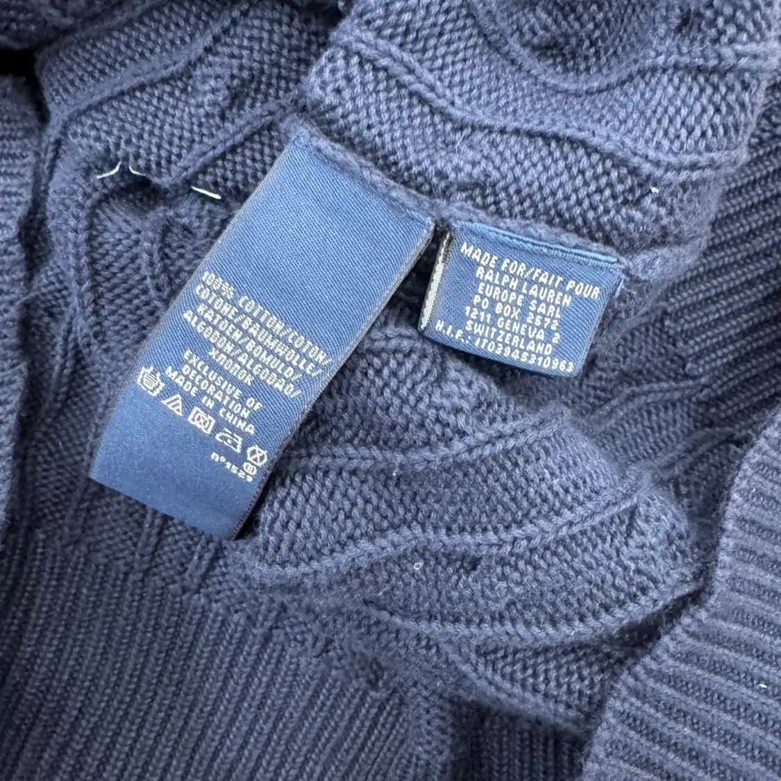 여성용 L 폴로 랄프로렌 네이비 케이블 니트 가디건  상품이미지6