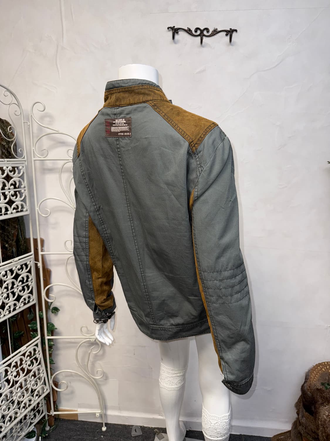 UGIZ khaki brown zipper detail biker jk 상품이미지7