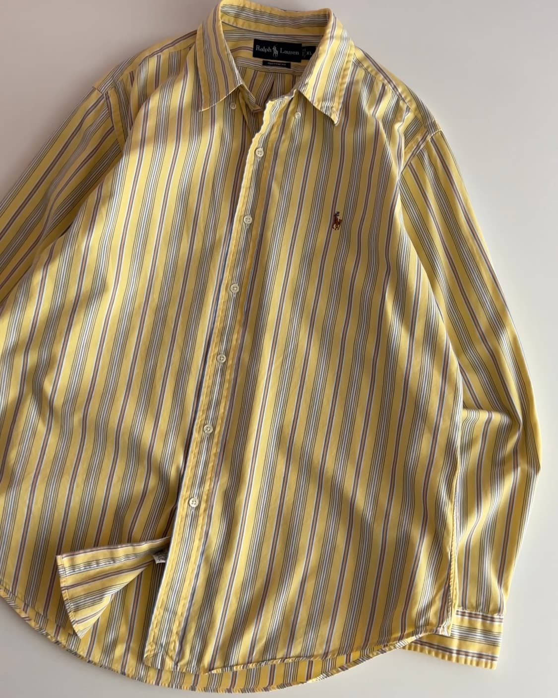폴로 랄프로렌 옐로우 스트라이프 셔츠 XL 상품이미지2