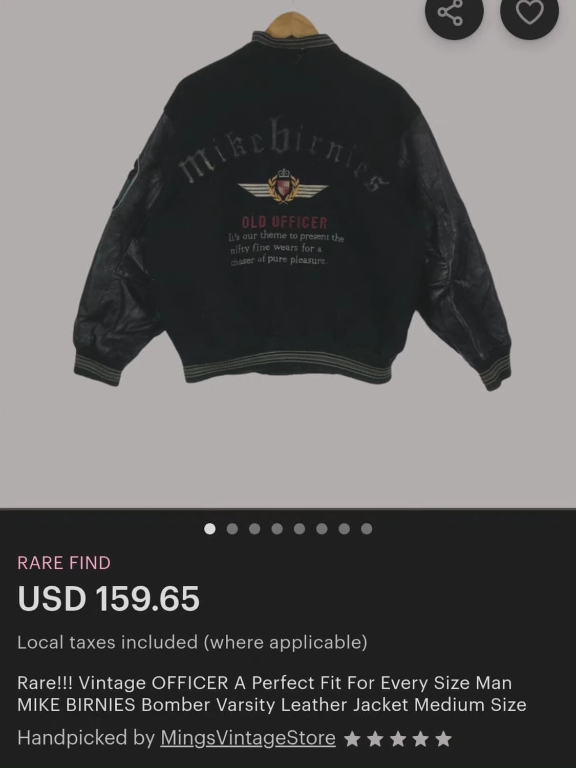 90's Mike birdies 바시티 레더 자켓 상품이미지10