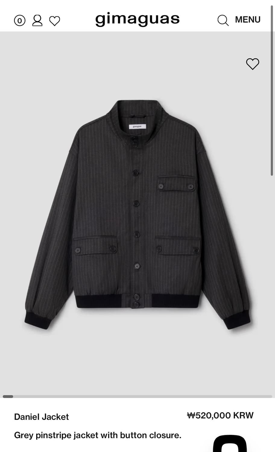 [XS,L]기마구아스 Daniel 다니엘 스트라이프 자켓/차콜 상품이미지10