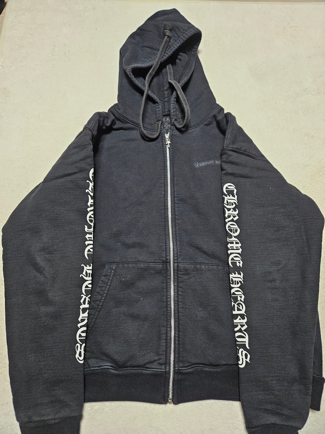 [M] 크롬하츠 헤비웨이트 스크롤로고 후드집업 상품이미지1