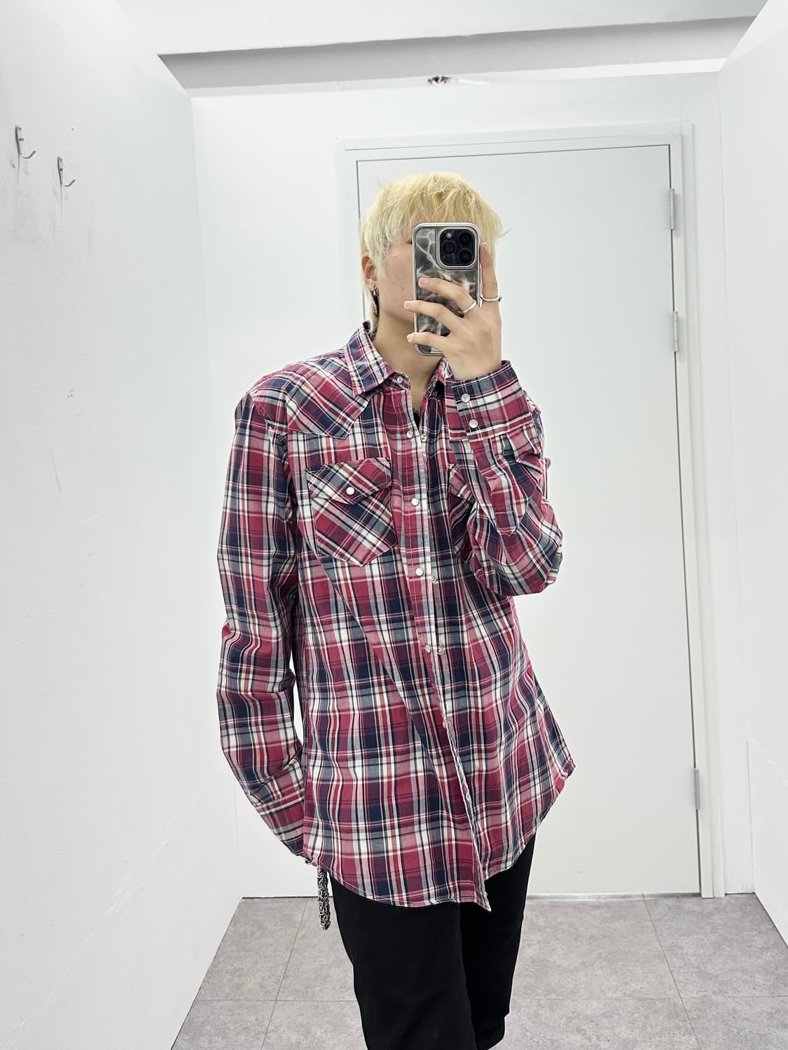 NAVY FLAG  red check shirts  상품이미지1