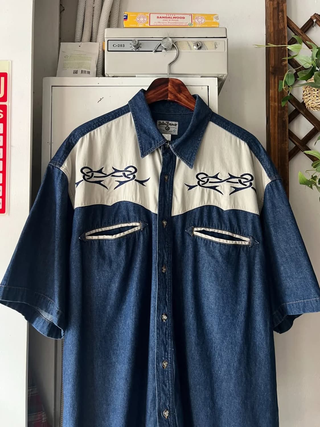 [2XL]90's USA 빈티지 데님 웨스턴 셔츠 상품이미지1