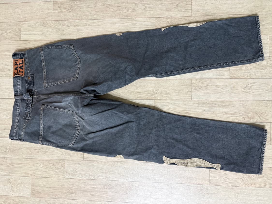 32)캐피탈 14온즈 데님 멕시칸 턱시도 오카길리 블랙 팬츠 상품이미지2