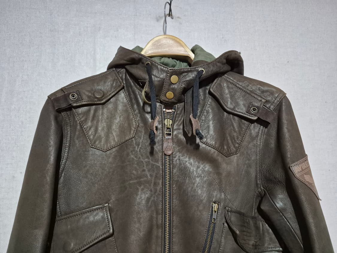 Avirexfly 아비렉스 가죽후드자켓( M) 상품이미지4