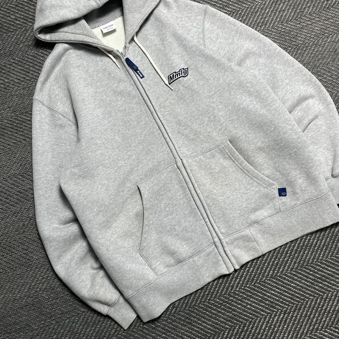 Mmlg 자수로고 박시핏 후드 집업 그레이o 5297 상품이미지2