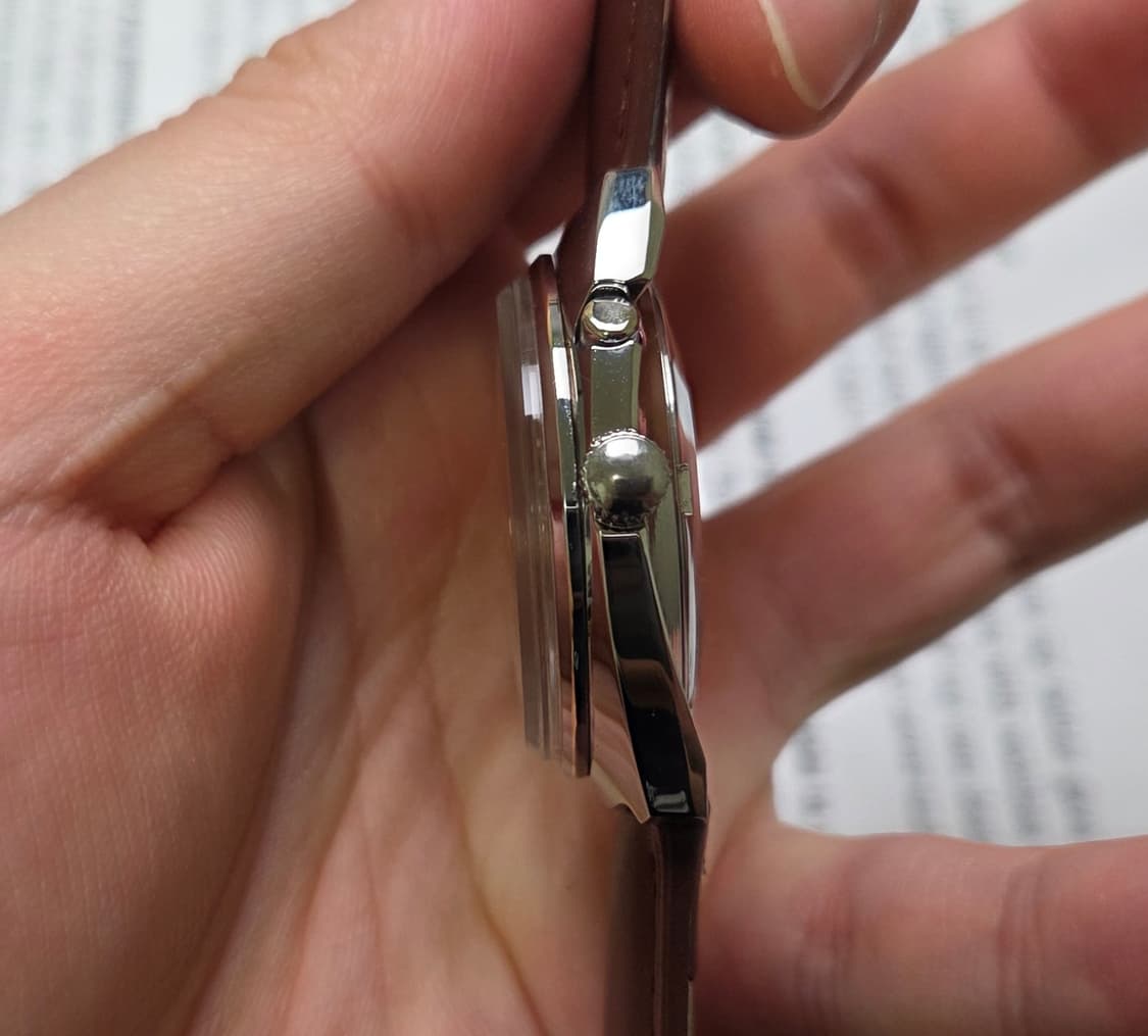 레어] 빈티지 오리엔트 크로노에이스 브라운 타이거아이 점보 수동 메커니컬 상품이미지5