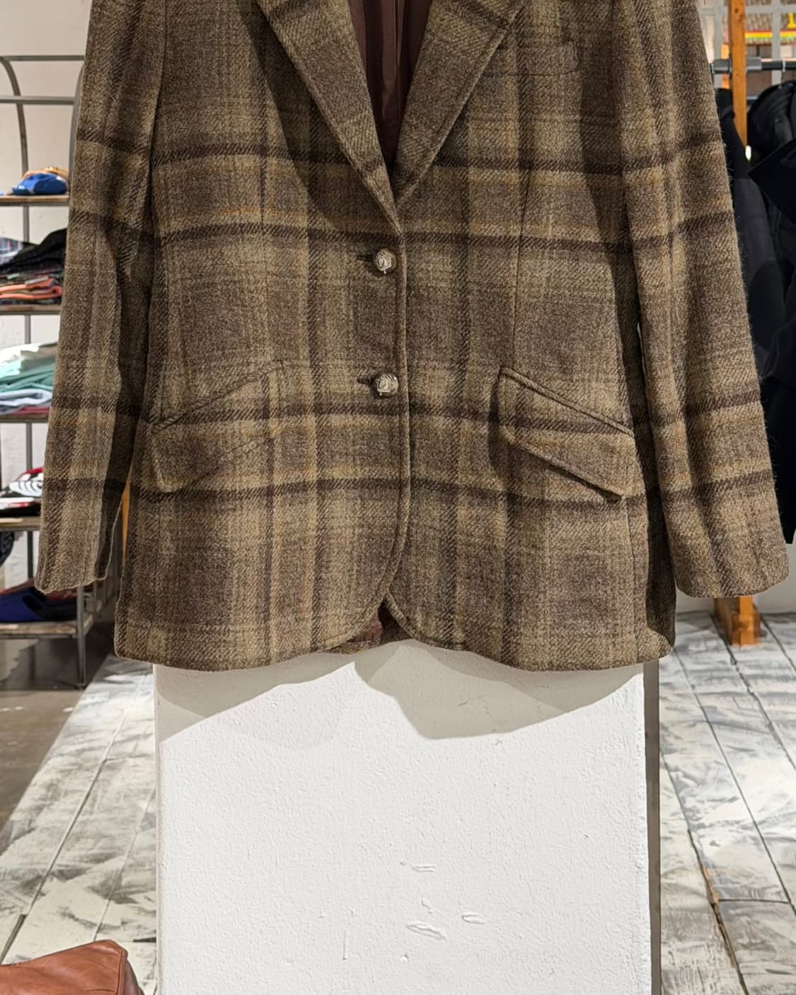 로렌 랄프로렌 브라운 체크 울 싱글 자켓 상품이미지5