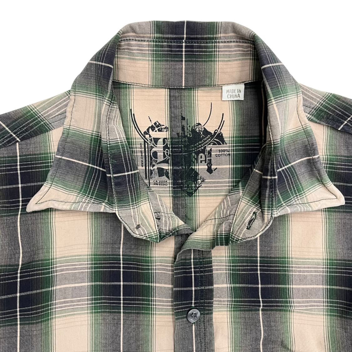 디젤 00's 딥그린 빈티지 체크 셔츠 상품이미지4