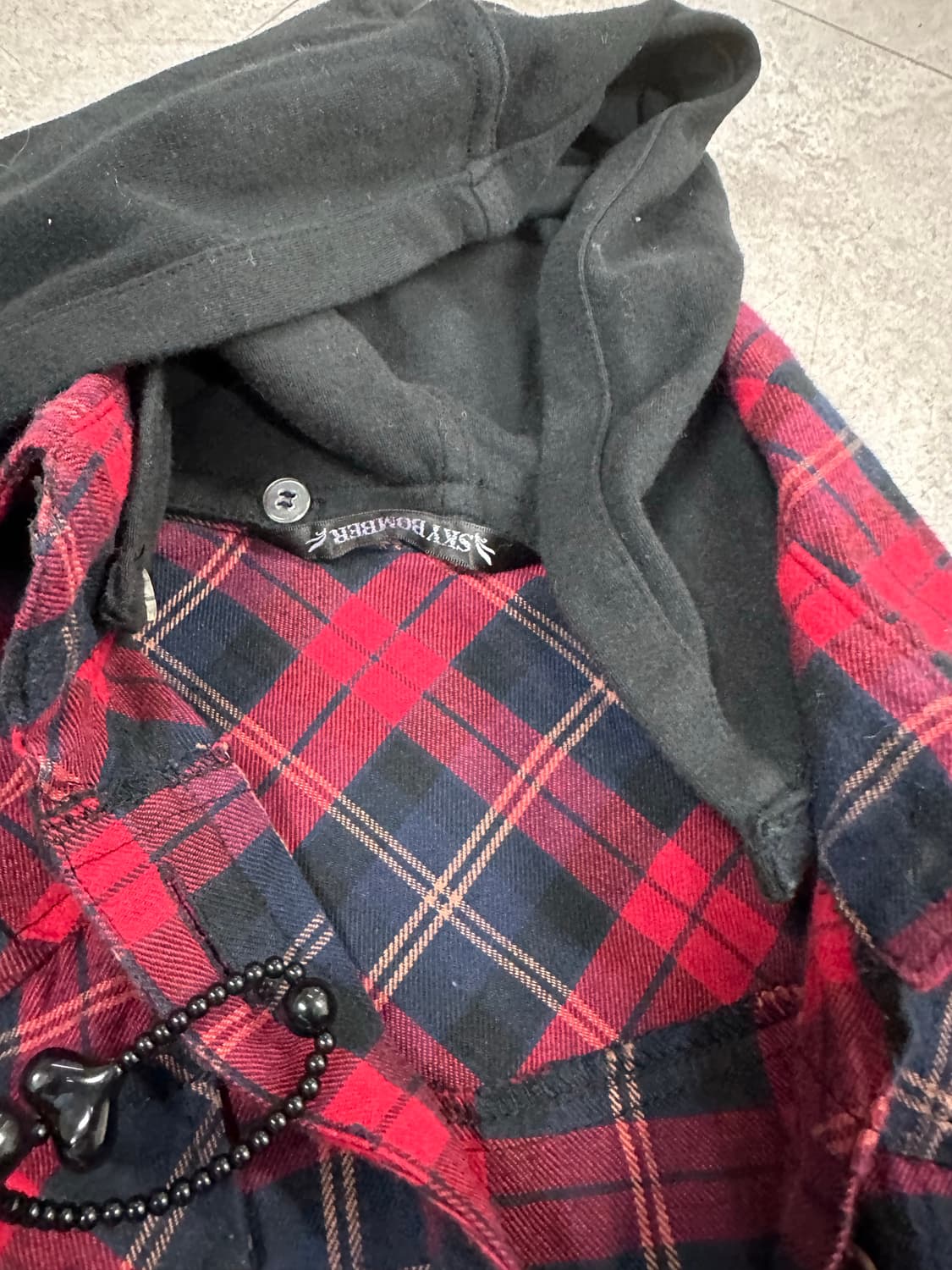 sky bomber check hood shirt 상품이미지6