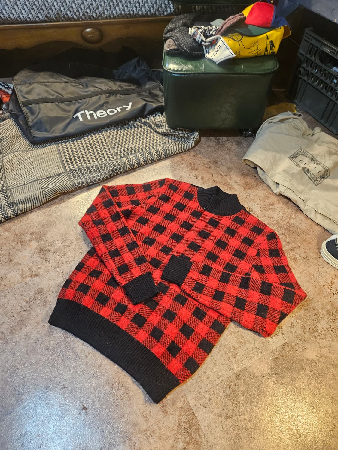 SAINT LAURENT PARIS 체크 니트  상품이미지4