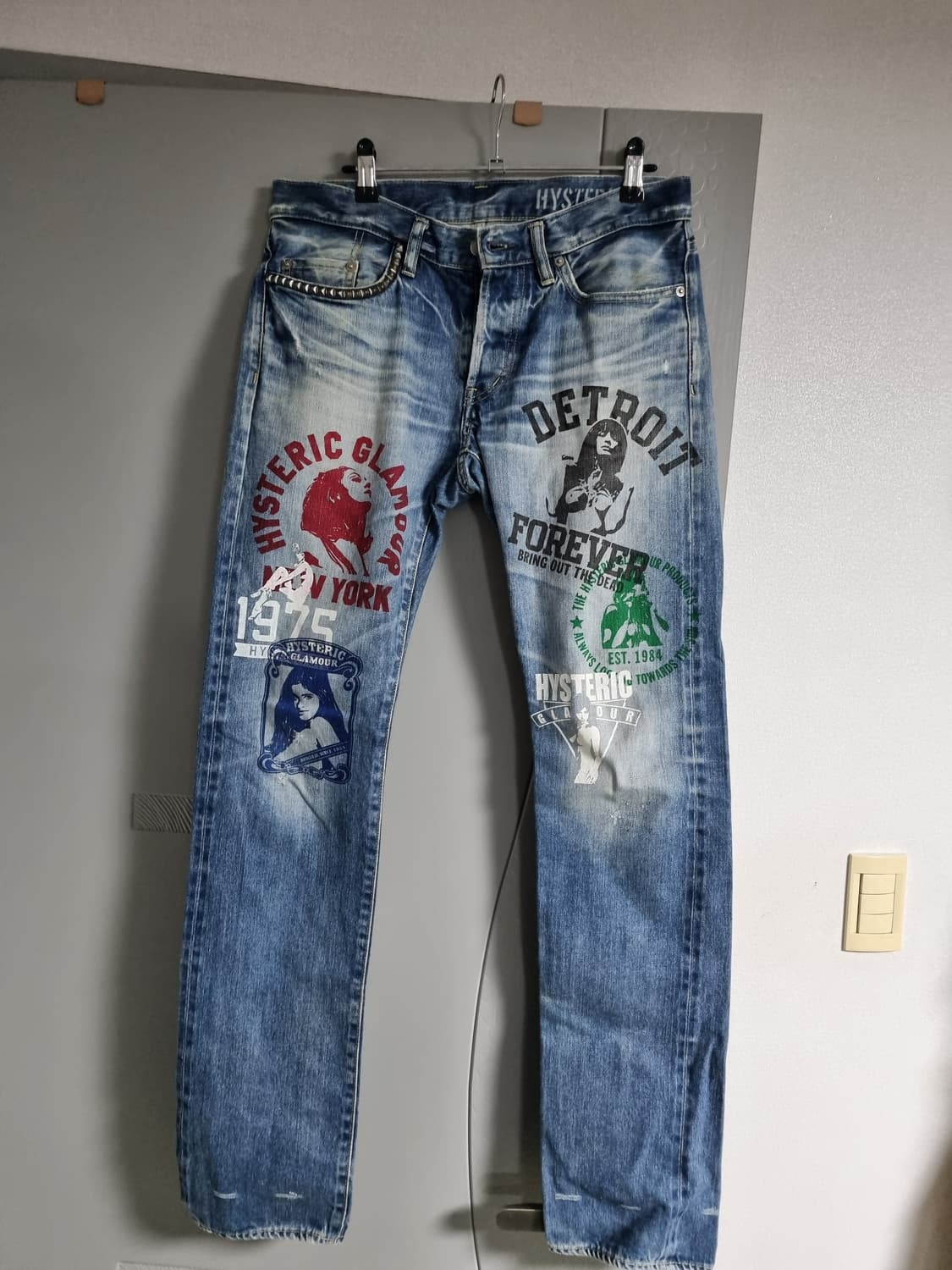 히스테릭글래머 프린팅 스터드 데님 상품이미지1