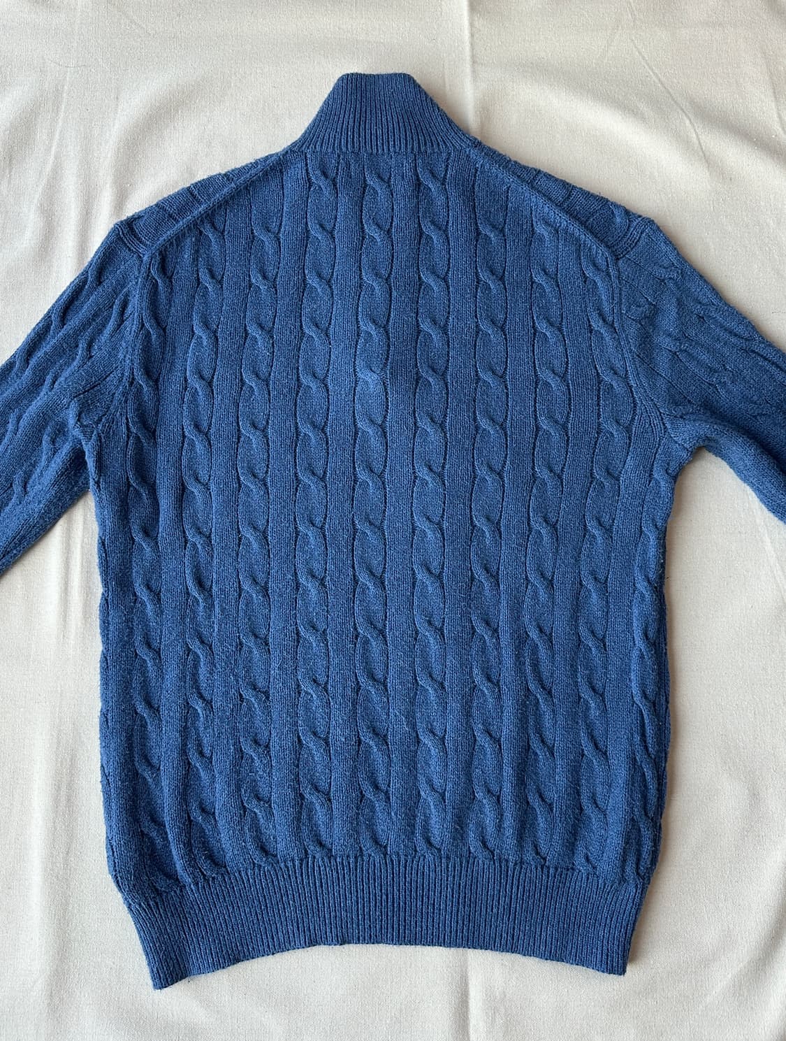 폴로 반집업 케이블 니트 스카이블루 S 상품이미지7