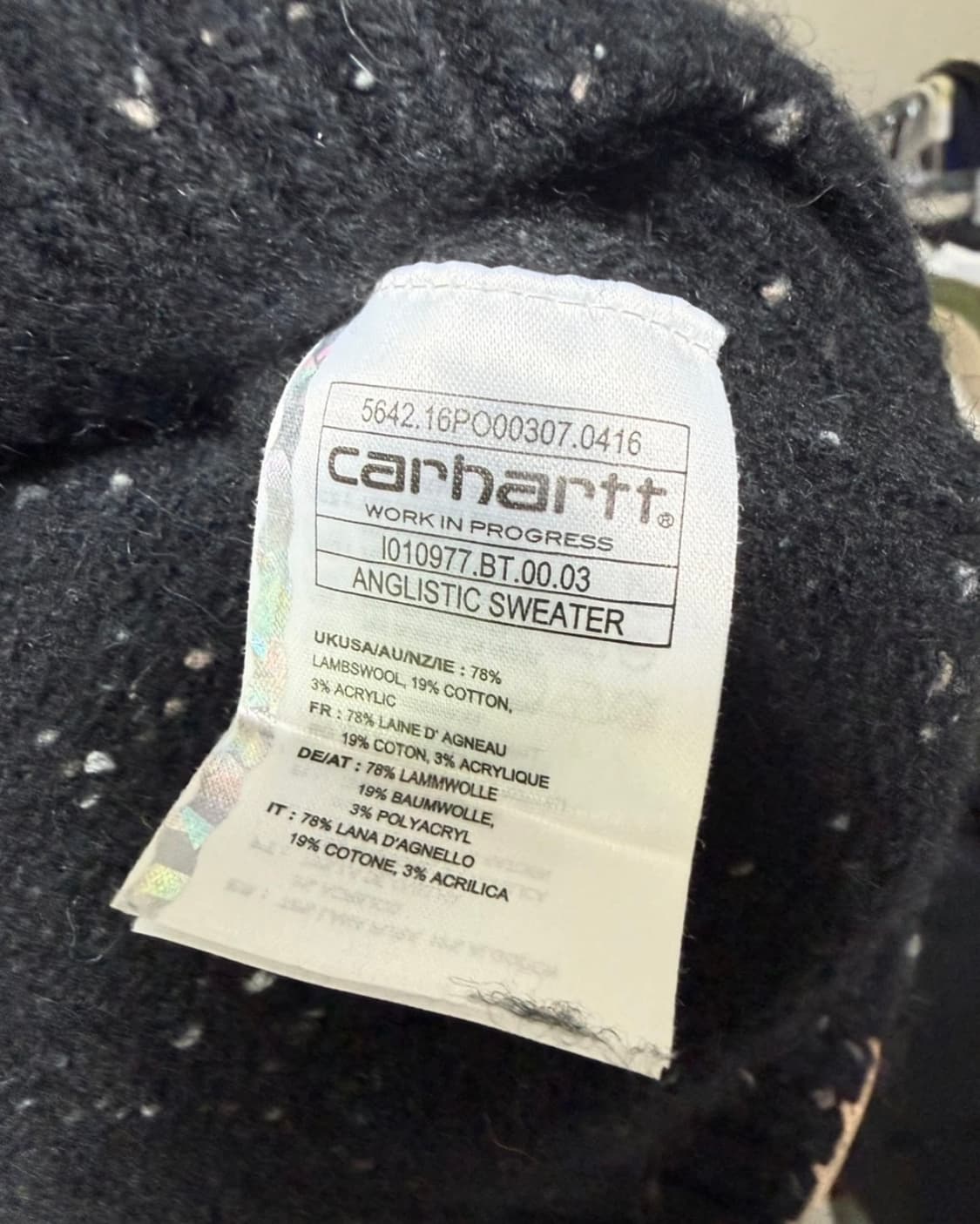 칼하트 WIP 앵글리스틱 스웨터 블랙 스페클 상품이미지2