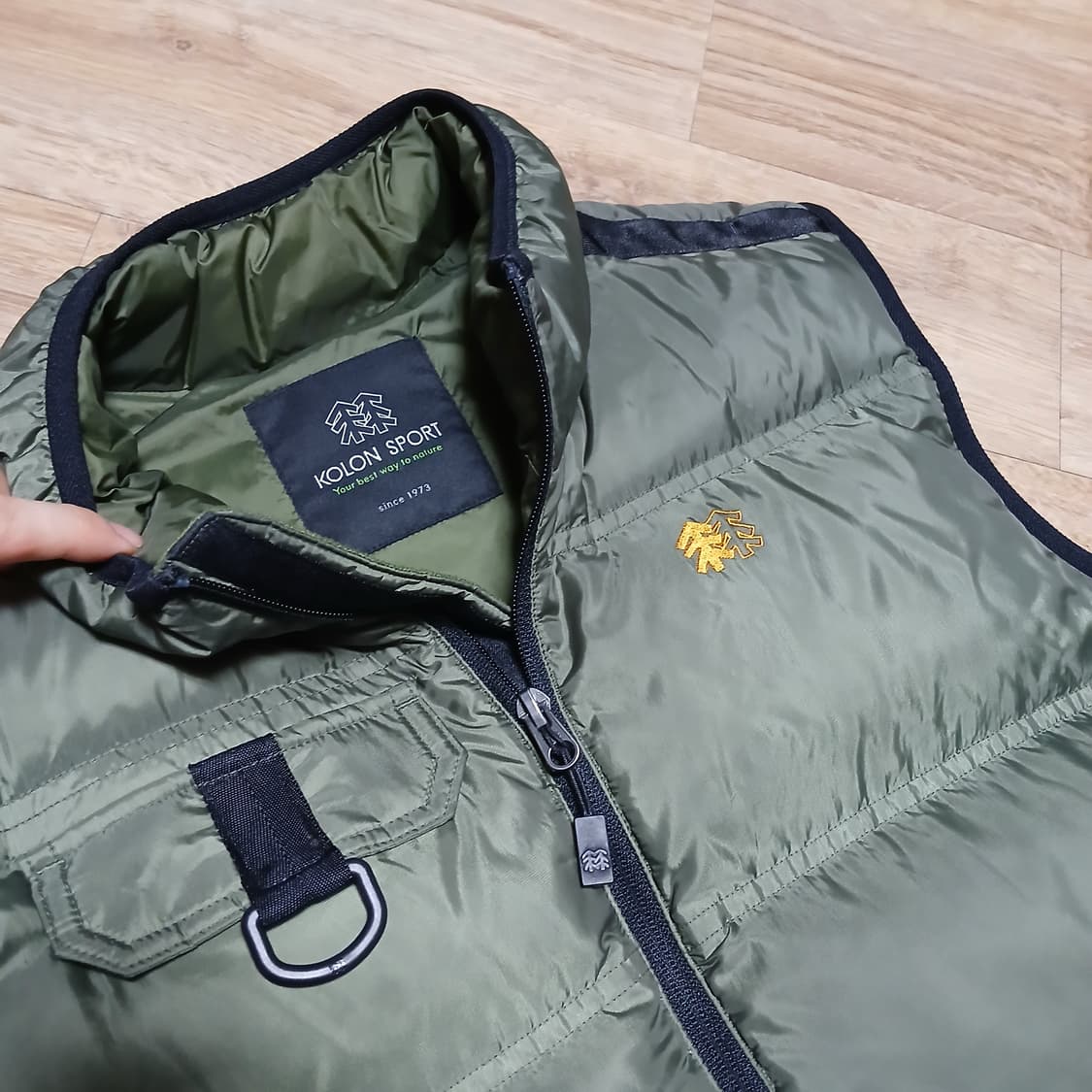 코오롱스포츠 안타티카 올리브 카키 조끼 패딩 자켓 상품이미지5