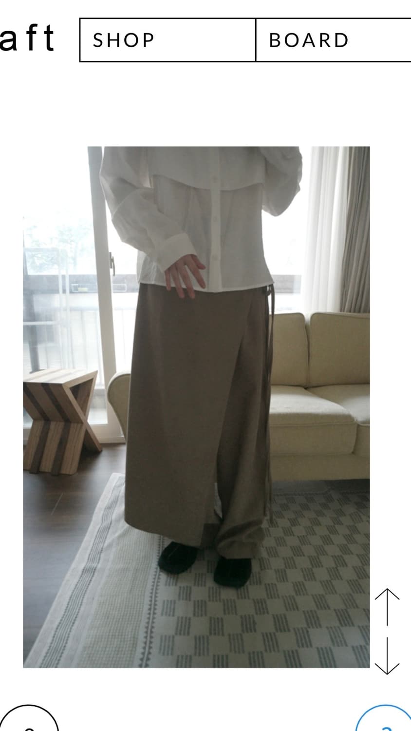 애프터먼데이 랩 스커트 팬츠 베이지 상품이미지1