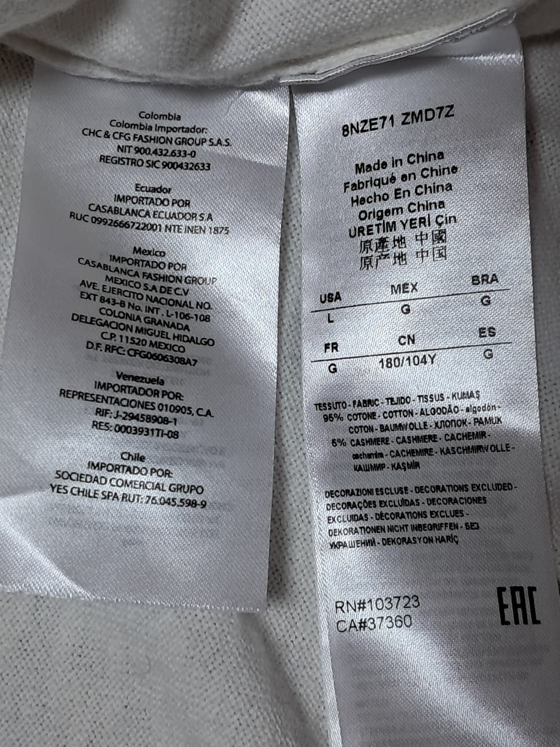 아르마니 익스체인지 니트집업 XL 상품이미지9