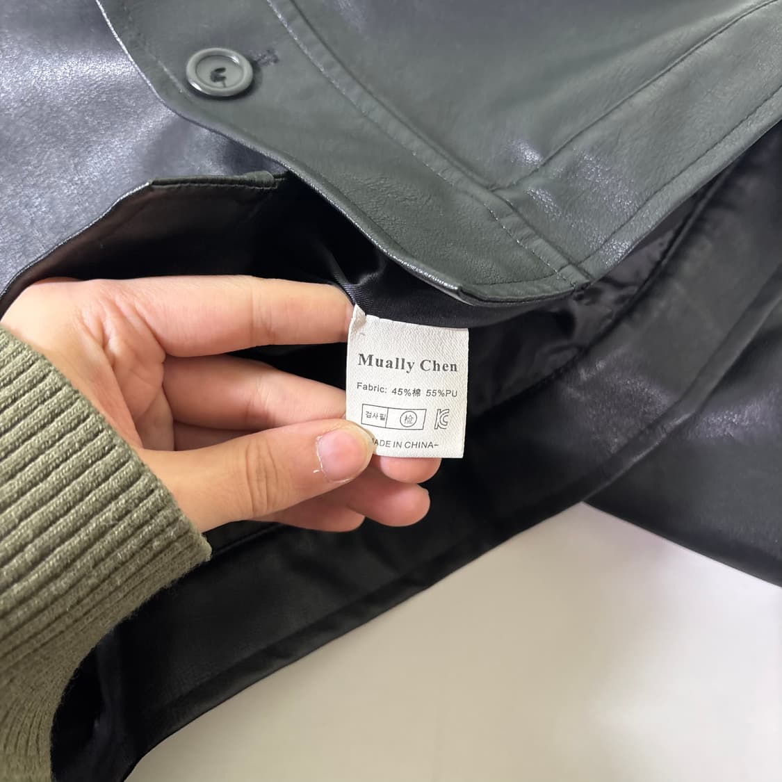 우먼OS MUALLY CHEN 무알리 첸 블랙 4버튼 가죽자켓 상품이미지5