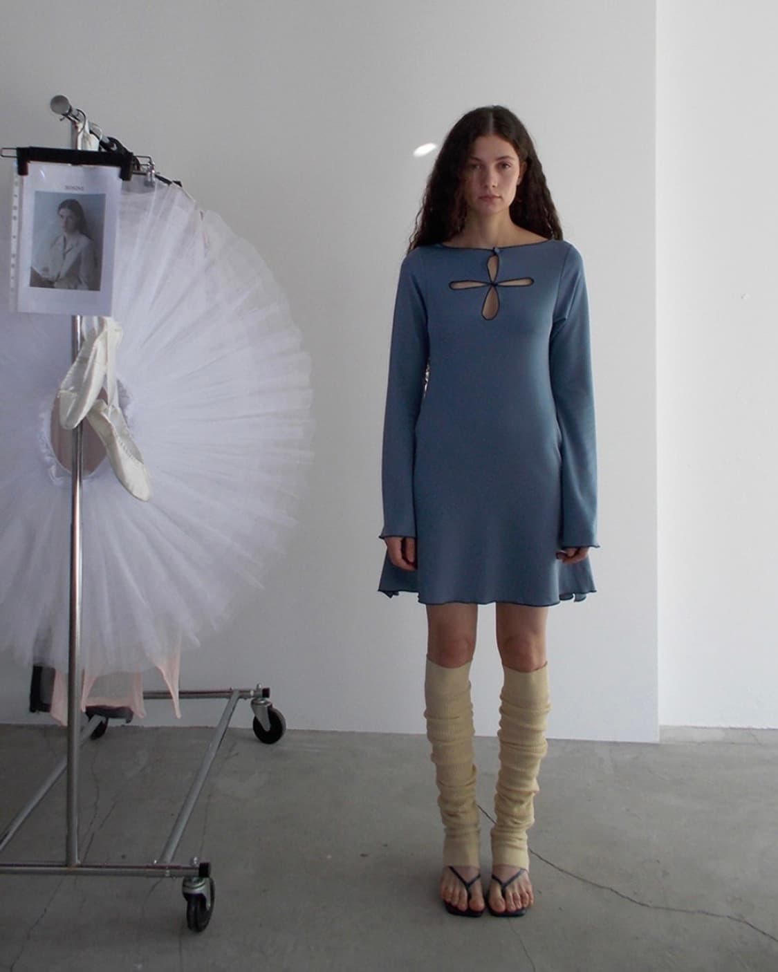 프레클 cut out ribbon jersey dress 상품이미지3