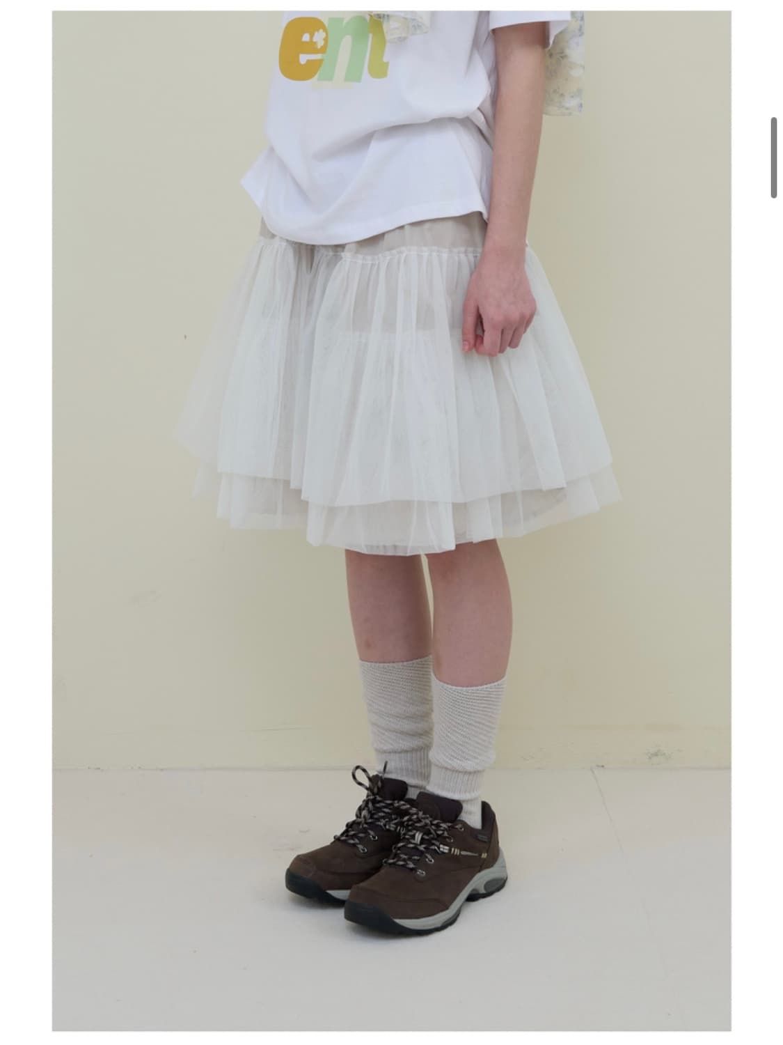 노컨텐츠 메쉬 플레어 스커트 상품이미지3