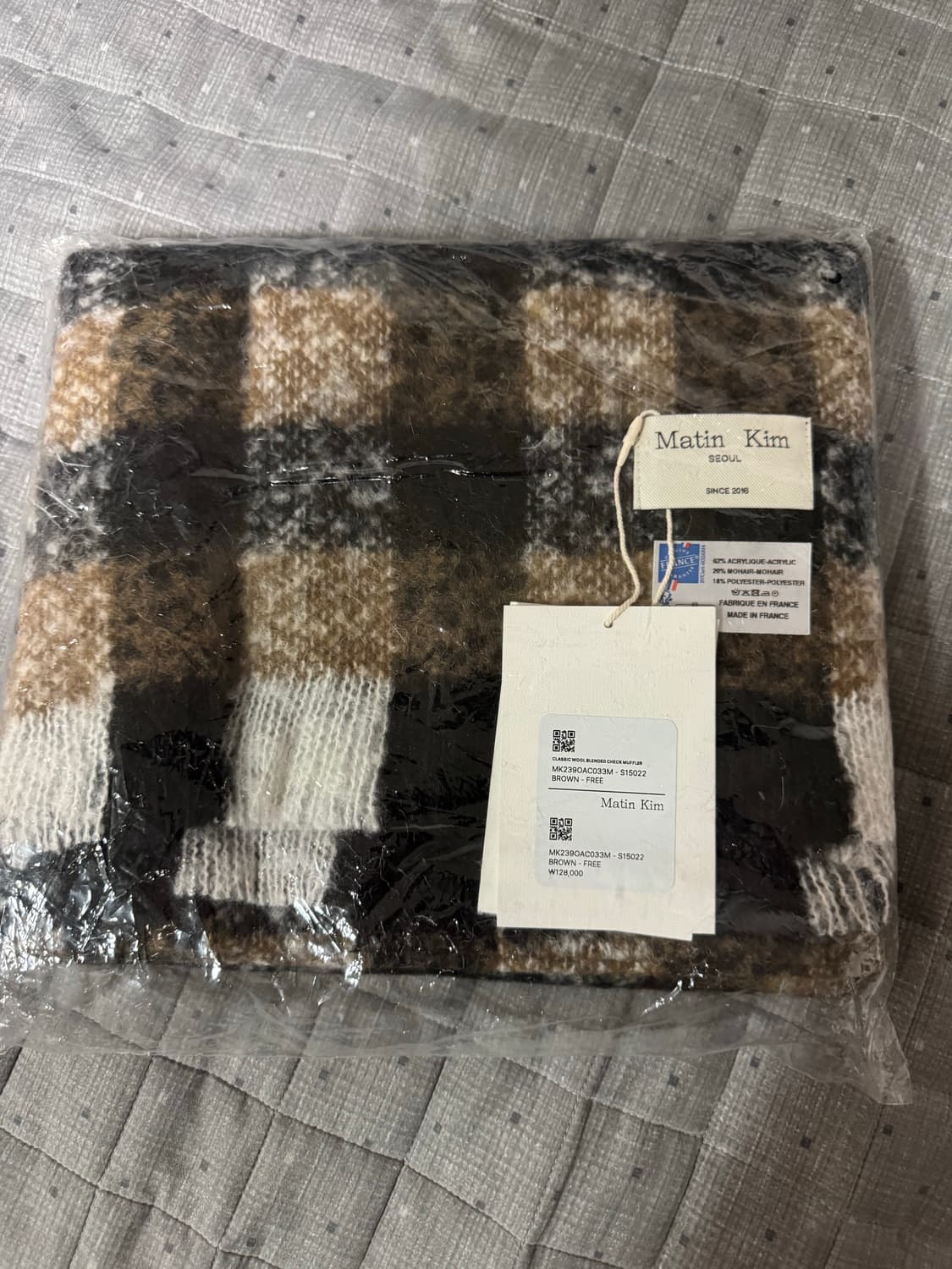 마뗑킴 클래식 울 블랜디드 체크 머플러 상품이미지1